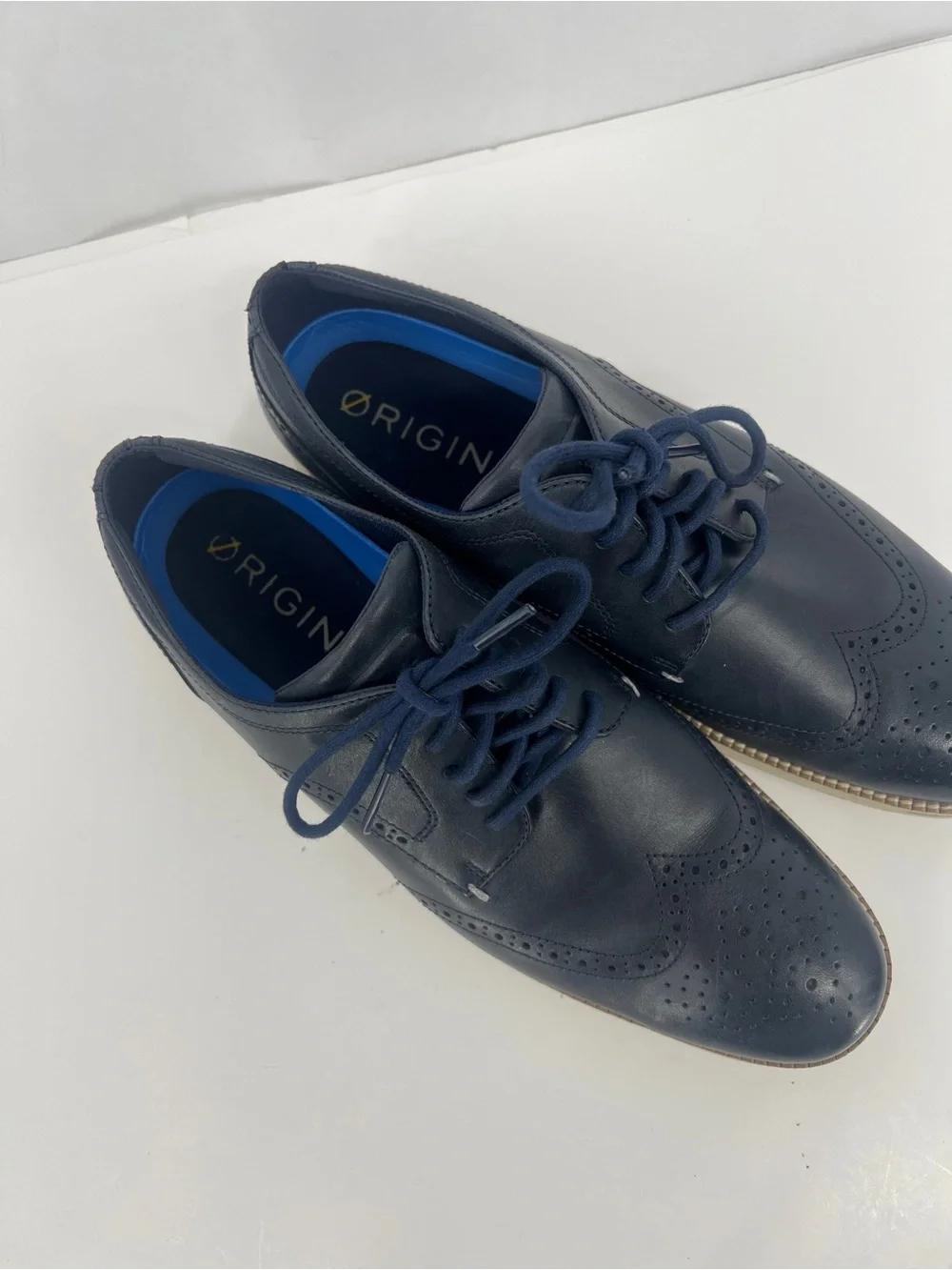 Cole Haan Men's Navy Leather Wingtip Oxfords